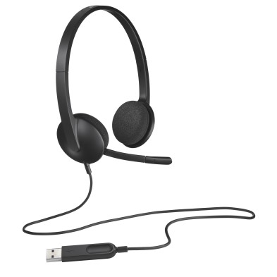 AURICULARES LOGITECH H340 | MICRÓFONO BOOM | CONECTIVIDAD ALÁMBRICA USB TIPO A | COLOR NEGRO