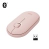 Ratón Logitech Pebble M350 | Ambidextro | RF Wireless + Bluetooth | Óptico | 1000 DPI | Rosa