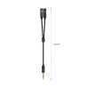 Adaptador Aisens A128-0416| 3.5 mm/M - 2x 3.5 mm/H | Negro | 25 cm