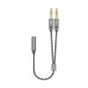 Adaptador AISENS A128-0417 | 3.5 mm /H - 2 x 3.5 mm/M | Gris | 25 cm