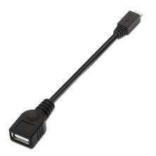 Cable USB 2.0 Aisens A101-0031/ MicroUSB Macho - USB Hembra/ 15cm/ Negro