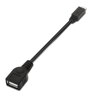 AISENS | CABLE USB 2.0 |  MICRO USB MACHO | USB HEMBRA | NEGRO | 15CM