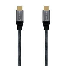 Cable USB 2.0 Tipo-C Aisens A107-0628 5A 100W/ USB Tipo-C Macho - USB Tipo-C Macho/ 1m/ Gris