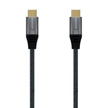 Cable USB 2.0 Tipo-C Aisens A107-0628 5A 100W/ USB Tipo-C Macho - USB Tipo-C Macho/ 1m/ Gris