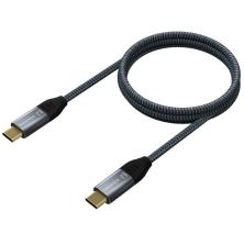 Cable USB 2.0 Tipo-C Aisens A107-0628 5A 100W/ USB Tipo-C Macho - USB Tipo-C Macho/ 1m/ Gris