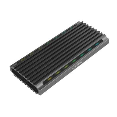 Caja Externa para Disco | AISENS | SSD | M.2 | SATA/NVMe | ASM2-RGB011GR | USB 3.2 Gen2 | Sin Tornillos | Gris