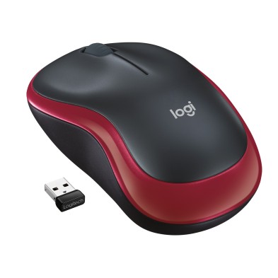 Ratón Logitech LGT-M185R | USB | Ambidextro | Óptico | Negro, Rojo