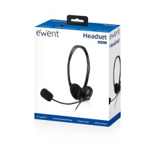 Ewent EW3567 auricular y casco Auriculares Alámbrico Diadema Llamadas Música Negro
