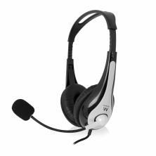 Ewent EW3562 auricular y casco Auriculares Alámbrico Diadema Llamadas Música Negro, Plata