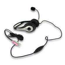 Ewent EW3562 auricular y casco Auriculares Alámbrico Diadema Llamadas Música Negro, Plata