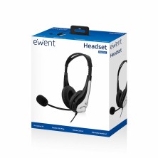 Ewent EW3562 auricular y casco Auriculares Alámbrico Diadema Llamadas Música Negro, Plata