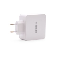 TooQ Cargador de Pared doble puerto USB-C PD + USB A QC3.0, 48W