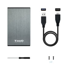 TooQ TQE-2527G caja para disco duro externo Caja de disco duro (HDD) Negro, Gris 2.5"