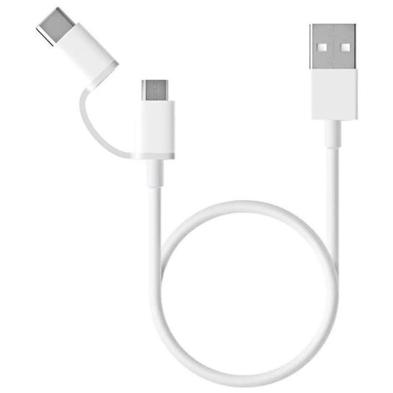 CABLE USB 2.0 | XIAOMI | 2 IN 1 | DISPOSITIVOS | USB A - MICRO USB/USB C | BLANCO | 30CM