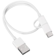 Cable USB 2.0 Xiaomi SJV4083TY/ USB Macho - Micro USB Macho/ USB Tipo-C Macho/ 30cm/ Blanco