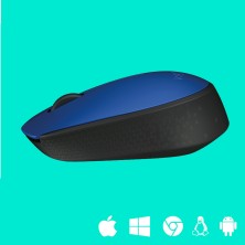 Logitech M171 Blue-K ratón Ambidextro RF inalámbrico Óptico 1000 DPI