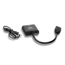 Ewent EW9864 adaptador de cable de vídeo 0,2 m HDMI VGA, 3.5mm Negro