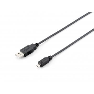 CABLE USB 2.0 | EQUIP | DISPOSITIVO | USB A - MICRO USB B | NEGRO | 1M