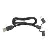 CABLE USB 2.0 | EWENT | 3 IN 1 | DISPOSITIVOS | USB A | MICRO USB - USB C - LIGHTNING | NEGRO | 1M