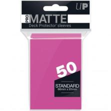 Fundas estándar ultra pro matte color rosa claro para cartas paquete de 50