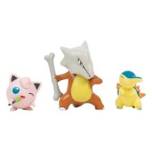 Pack de 3 figuras jazwares pokemon batalla cyndaquil jigglypuff #1 y marowak