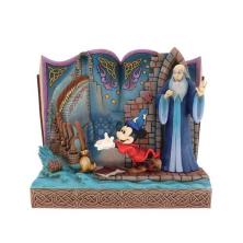 Figura decorativa enesco disney mickey mouse libro de cuentos del brujo mickey