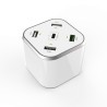 Cargador AISENS 48W 5 Puertos 3x USB-A 1x USB-C 1x USB QC3.0, Blanco