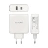 Cargador AISENS | 57W | 1x USB-C | PD3.0 | 45 W | 1x USB-A 5 V 2.4 A 12 W | Blanco