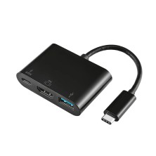 AISENS Conversor USB C a HDMI USB-C Tipo A USB 3.0, 3 en 1, Negro, 15cm