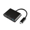 Conversor AISENS USB C a HDMI/USB-C/Tipo A USB 3.0, 3 en 1, Negro, 15cm