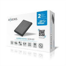 AISENS Caja Externa 2,5" ASE-2525B 9.5mm SATA a USB 3.0 USB3.1 Gen1, Negra
