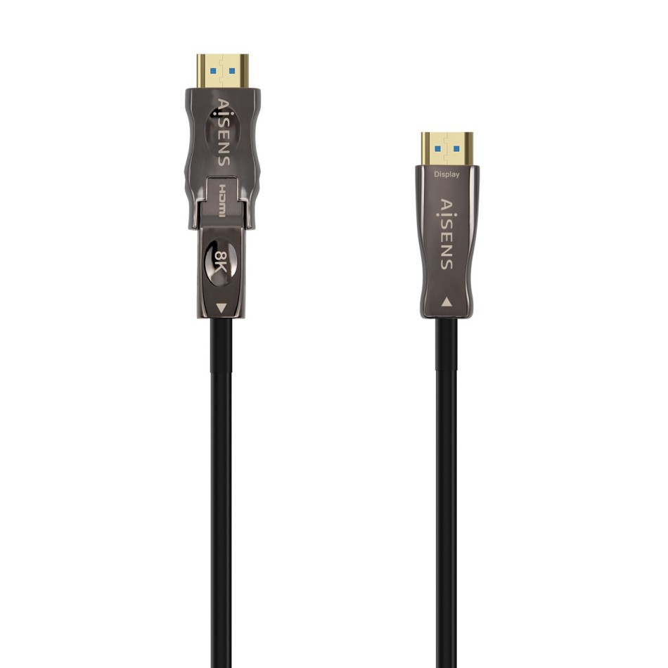 AISENS Cable Hdmi V2.1 AOC Desmontable Ultra Alta Velocidad   Hec 8K@60Hz 4K@120Hz 4 4 4 48Gbps, A M-D A M, Negro, 50M