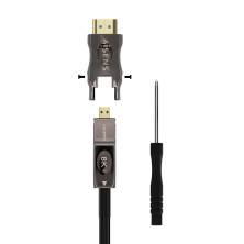 AISENS Cable Hdmi V2.1 AOC Desmontable Ultra Alta Velocidad   Hec 8K@60Hz 4K@120Hz 4 4 4 48Gbps, A M-D A M, Negro, 50M