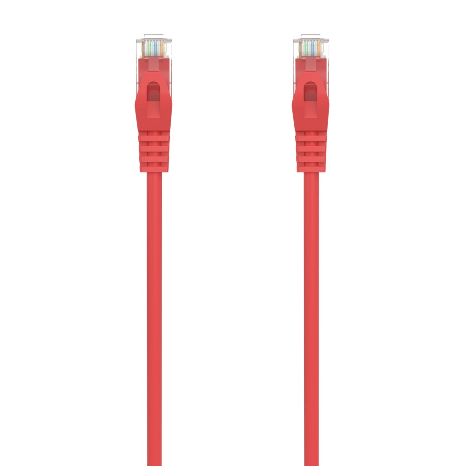 AISENS Cable de Red Latiguillo RJ45 LSZH Cat.6A 500 Mhz UTP AWG24, Rojo, 0.5M