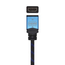 AISENS Cable HDMI V2.0 Prolongador Premium Alta Velocidad   HEC 4K@60Hz 18Gbps, A M-A H, Negro Azul, 3.0m