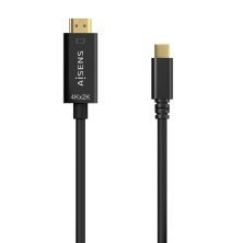 AISENS Cable Conversor USB-C A HDMI 4K@30Hz, USB-C M-HDMI M, Negro, 0.8M