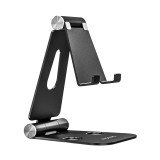 Soporte de Sobremesa Aisens para móvil Tamaño XL Ajustable (2 Pivotes) Para Tablet, Negro