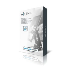 AISENS Soporte De Sobremesa Tamaño XL Ajustable (2 Pivotes) Para Movil Tablet, Negro