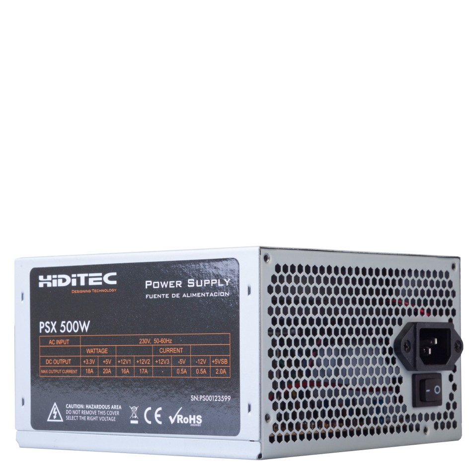 Hiditec PSX 500W unidad de fuente de alimentación 20+4 pin ATX ATX Aluminio