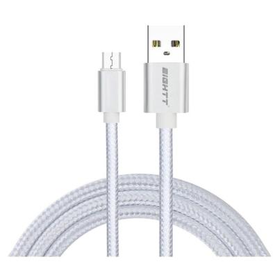CABLE USB 2.0 | EIGHTT | DISPOSITIVOS | USB A - MICRO USB B | PLATA | 1M