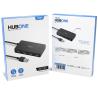 ADAPTADOR USB | DISPOSITIVOS | HUB INTERFAZ USB 3.0 | 4 PUERTOS | 10 MBIT/S | NEGRO