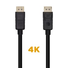 AISENS Cable DisplayPort V1.2 4K@60Hz, DP M-DP M, Negro, 1.0m