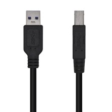 Cable USB 3 0 Impresora AISENS  Tipo A/M-B/M, Negro, 2.0m