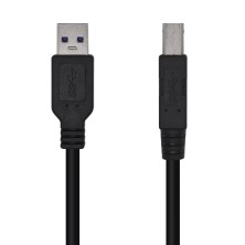 AISENS Cable USB 3.0 Impresora Tipo A M-B M, Negro, 2.0m