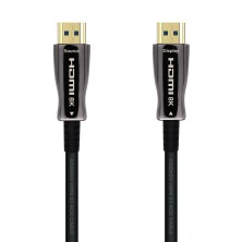 AISENS Cable HDMI V2.1 AOC Ultra Alta Velocidad   HEC 8k@60Hz 4k@120Hz 4 4 4 48Gbps, A M-A M, Negro, 15m