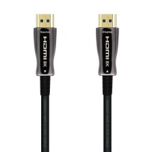 AISENS Cable HDMI V2.1 AOC Ultra Alta Velocidad HEC 8k@60Hz 4k@120Hz 4 4 4 48Gbps, A M-A M, Negro, 15m