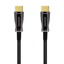 AISENS Cable HDMI V2.1 AOC Ultra Alta Velocidad HEC 8k@60Hz 4k@120Hz 4 4 4 48Gbps, A M-A M, Negro, 15m