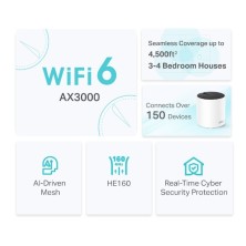 TP-Link AX3000 Doble banda (2,4 GHz 5 GHz) Wi-Fi 6 (802.11ax) Blanco 3 Interno
