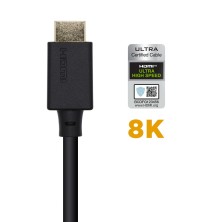 AISENS Cable HDMI V2.1 Ultra Alta Velocidad HEC Certificado 8k@60Hz 48Gbps, A M-A M, Negro, 3.0m