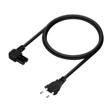 AISENS Cable Alimentación Acodado Forma 8, CEE7 16 M-C7 H, Negro, 1.8M